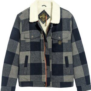 Men’s Superdry Sherpa-Lined Plaid Jacket – Size XL (New With Tags)